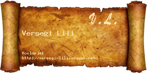 Versegi Lili névjegykártya